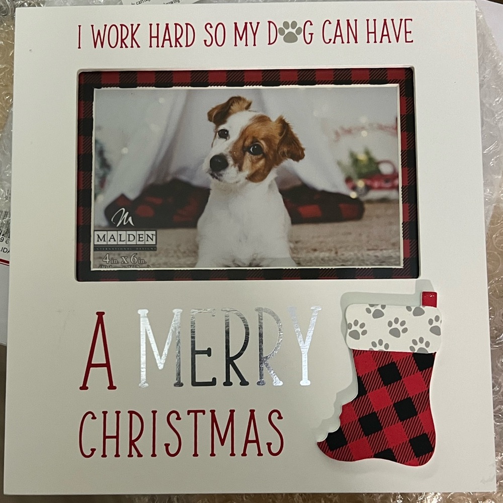 2 pc gift set Christmas Dog Frame & Ornament Malden Holiday Set NEW MSRP $44 s@ - Picture 2 of 6
